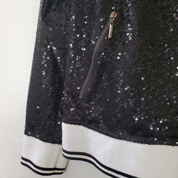 Kensie Sequin Varsity Jacket - Picture 3 of 6